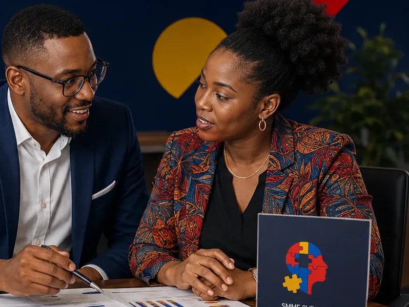 SMME Skills advisor and entrepreneur reviewing a business opportunity together