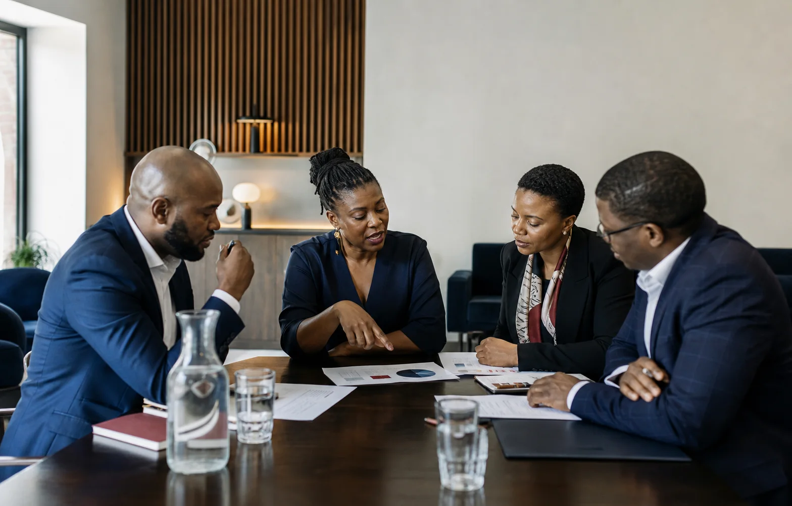 South African enterprise-development partners meeting in a boardroom